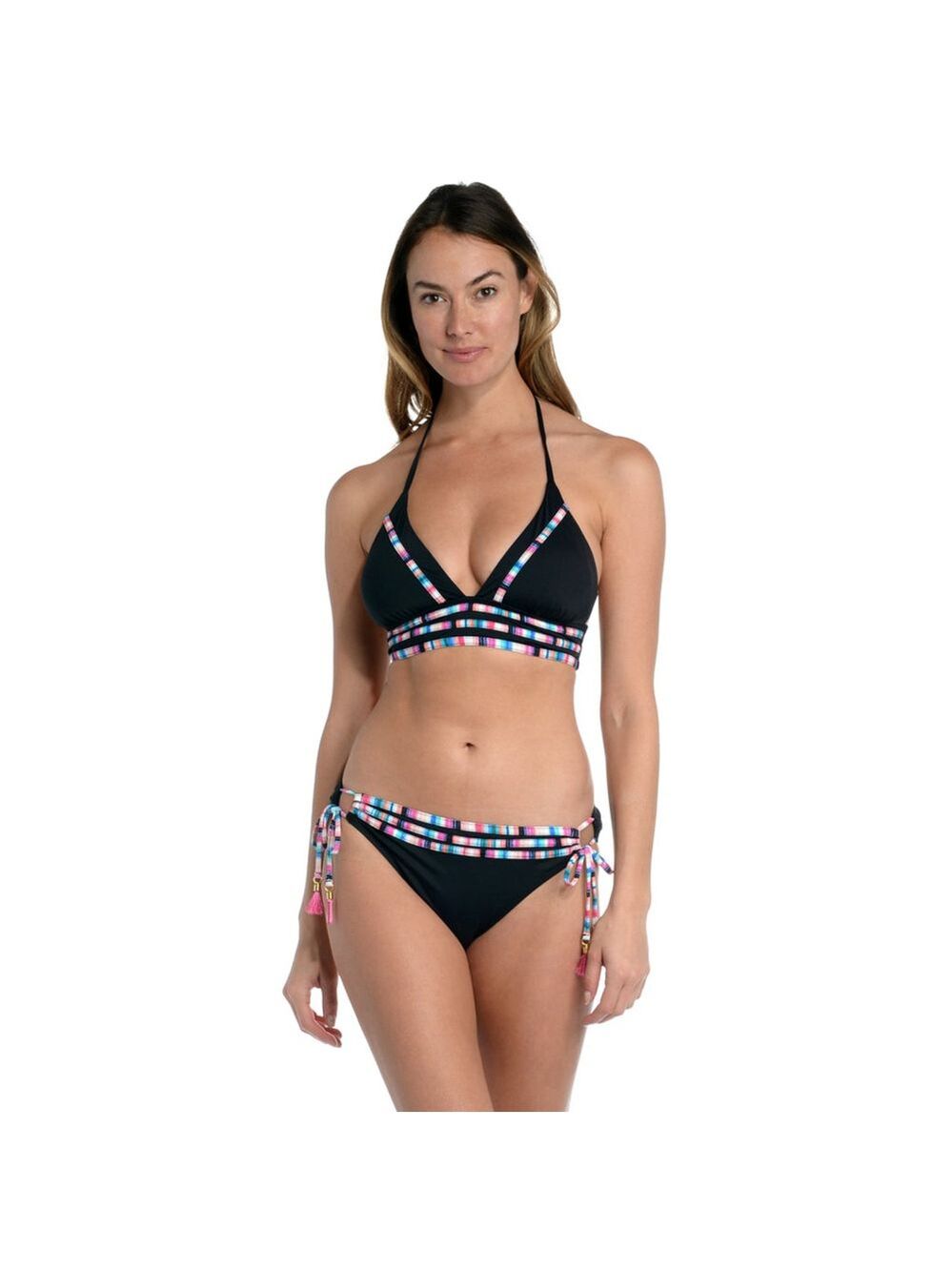 **La Blanca** Catalina Coast Banded Halter Triangle Top 4